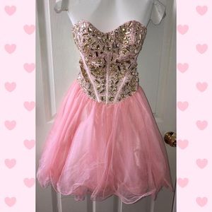 Blush short formal dress
